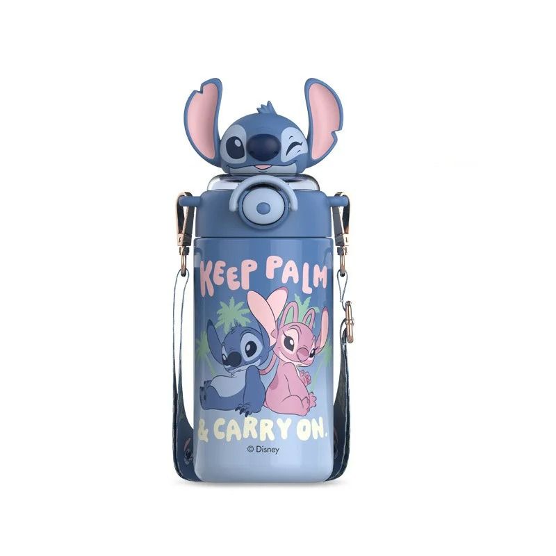 Disney Stitch 600ml Cartoon Thermos Cup – Large Capacity Stainless Steel Insulated Water Bottle