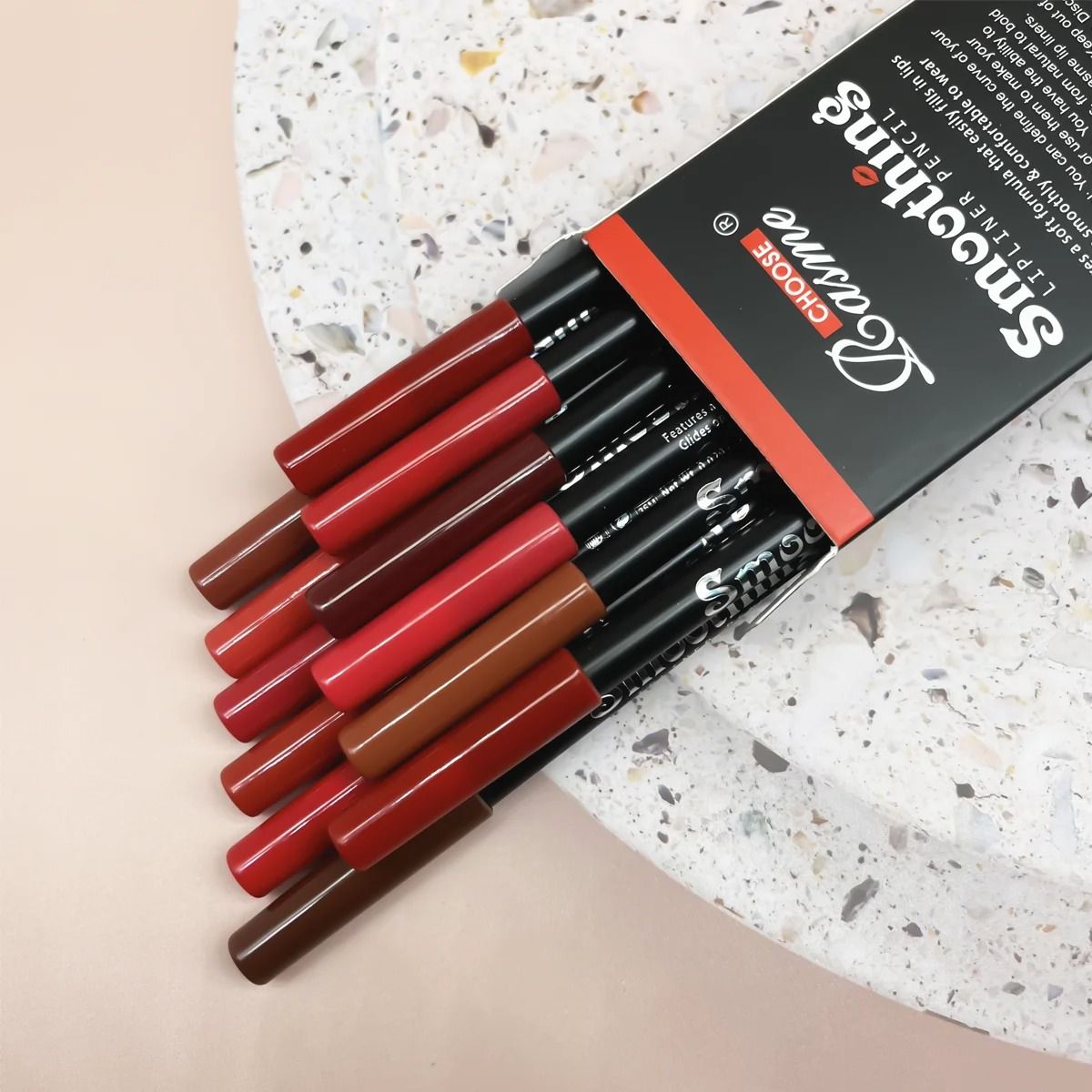 12 Pcs Long Lasting Lipstick Set with Professional Lip Liner