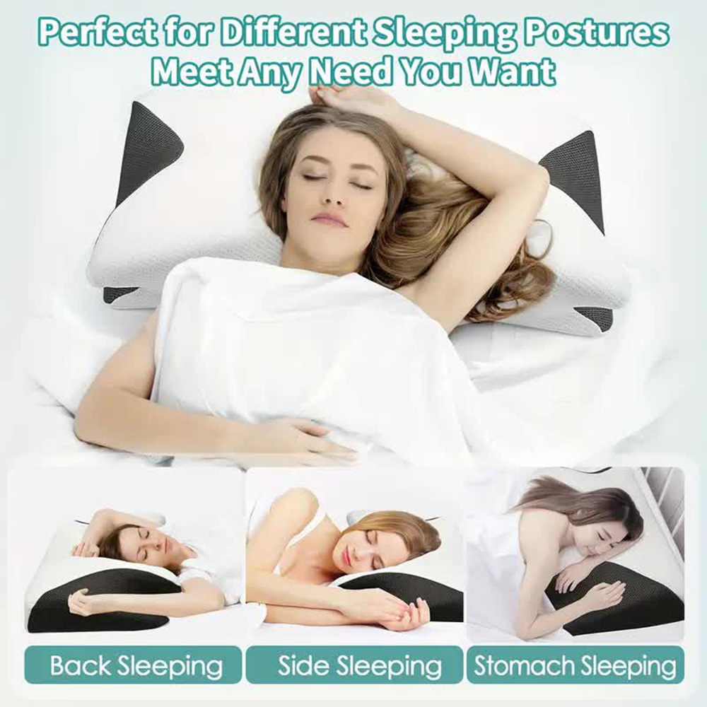 Butterfly Cervical Pillow for Neck Support, Memory Foam Orthopedic Side Sleeper Pillow