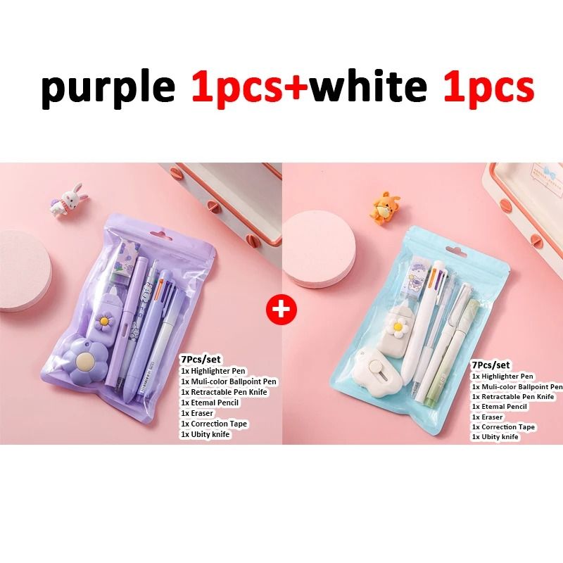 7 in 1 School Stationery Set Complete Student Supplies Gift Kit