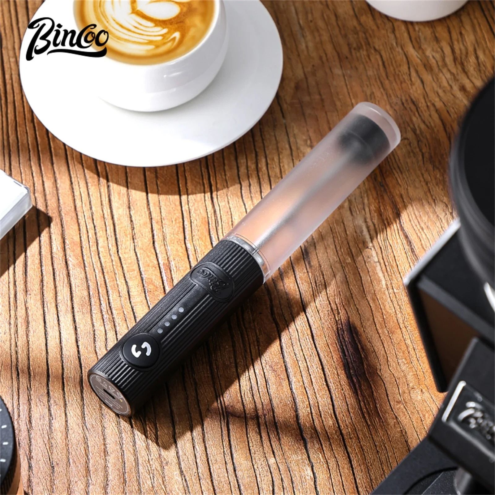 Bincoo Milk Foamer Coffee Whisk Mixer Mini Frother Handle Stirrer