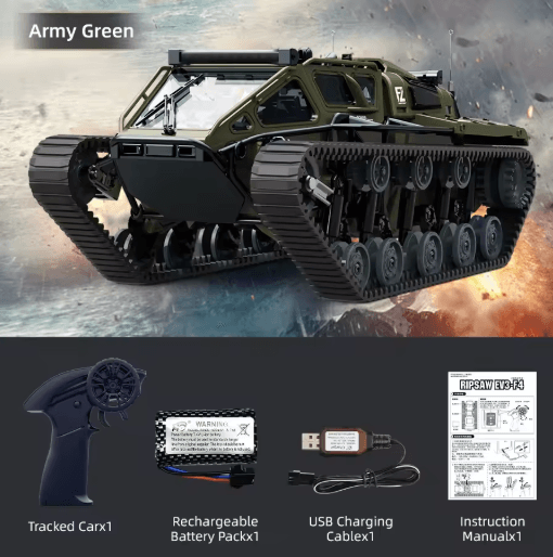 JJRC C8812 RC Tracked Tank LED Light Simulation Remote Control Off Road Vehicle