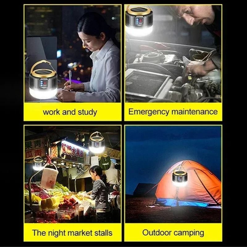 Solar Camping Light Remote Control Power Bank LED Tent Lamp