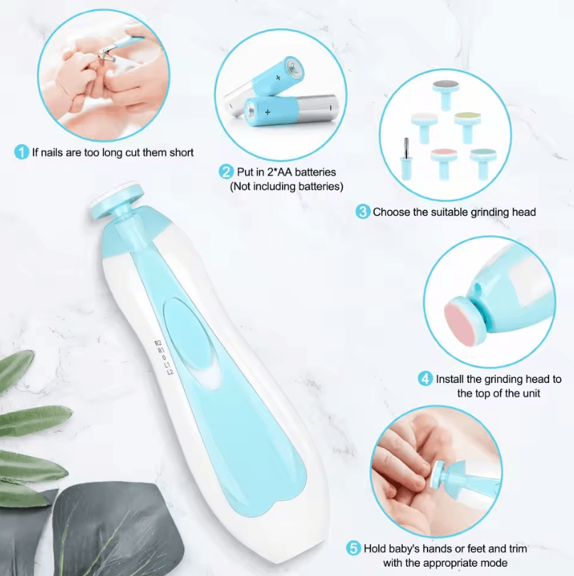 Multifunction Electric Baby Nail Trimmer Kit – Safe & Gentle Nail Care Set