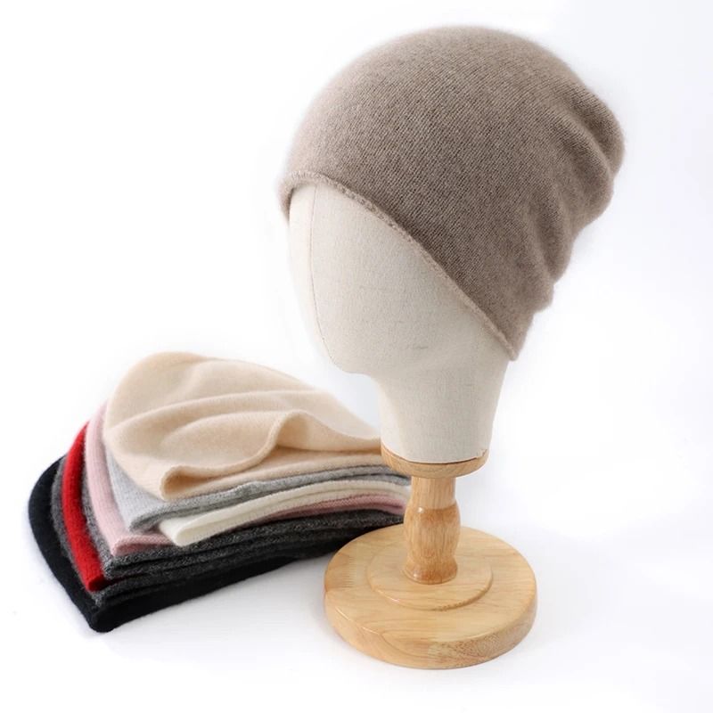 100% Pure Cashmere Knitted Beanie Hat – Ultra-Soft Winter Warmth