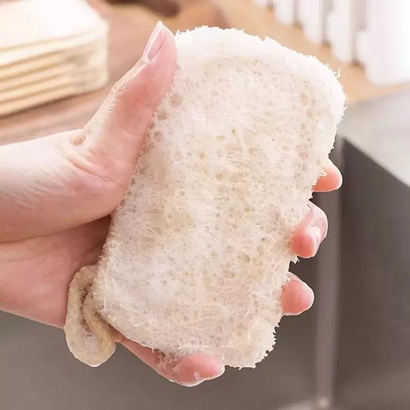 Double Layer Natural Loofah Kitchen Sponge Eco Friendly Scrubber Pads
