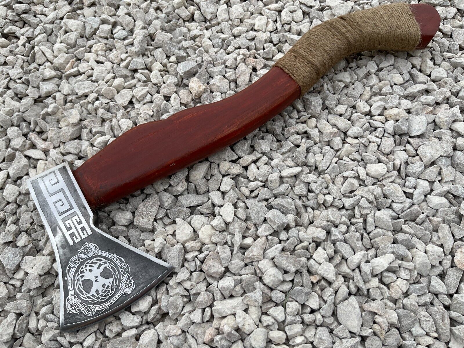 Viking Axe Custom Handmade Carbon Steel Axe Camping Axe Christmas Day Gift, w/SH