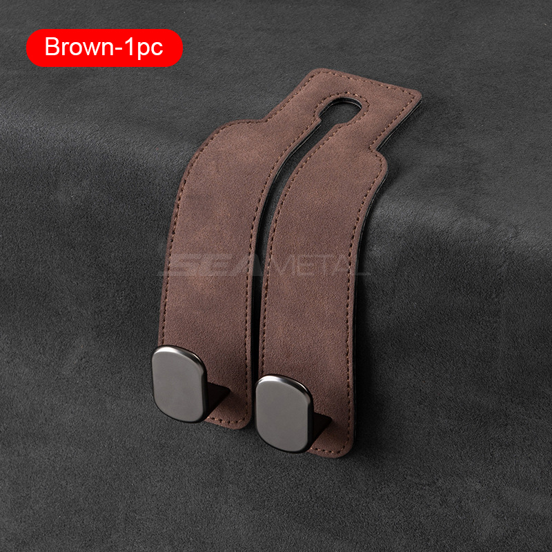 Universal Car Headrest Hook Premium Suede Rear Seat Hanging Dual Hook Hanger with Large Load-Bearing Alloy Design