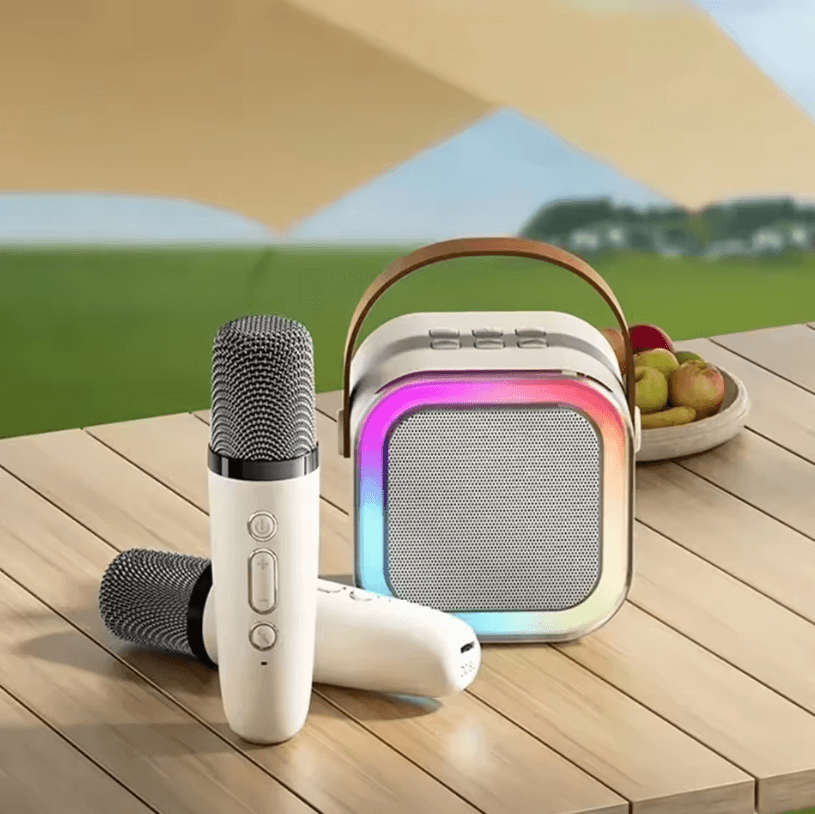 K12 NEW Portable Bluetooth Speaker – Mini Wireless Audio with Microphone for Home Karaoke and Singing