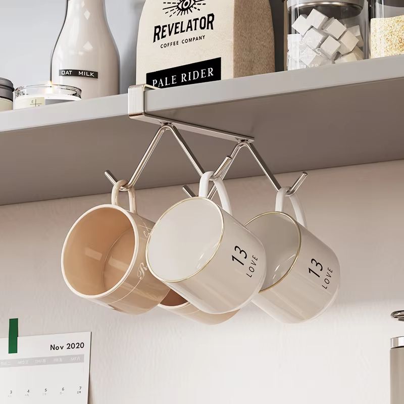 304 Stainless Steel Under Cabinet Coffee Mug Holder Rack