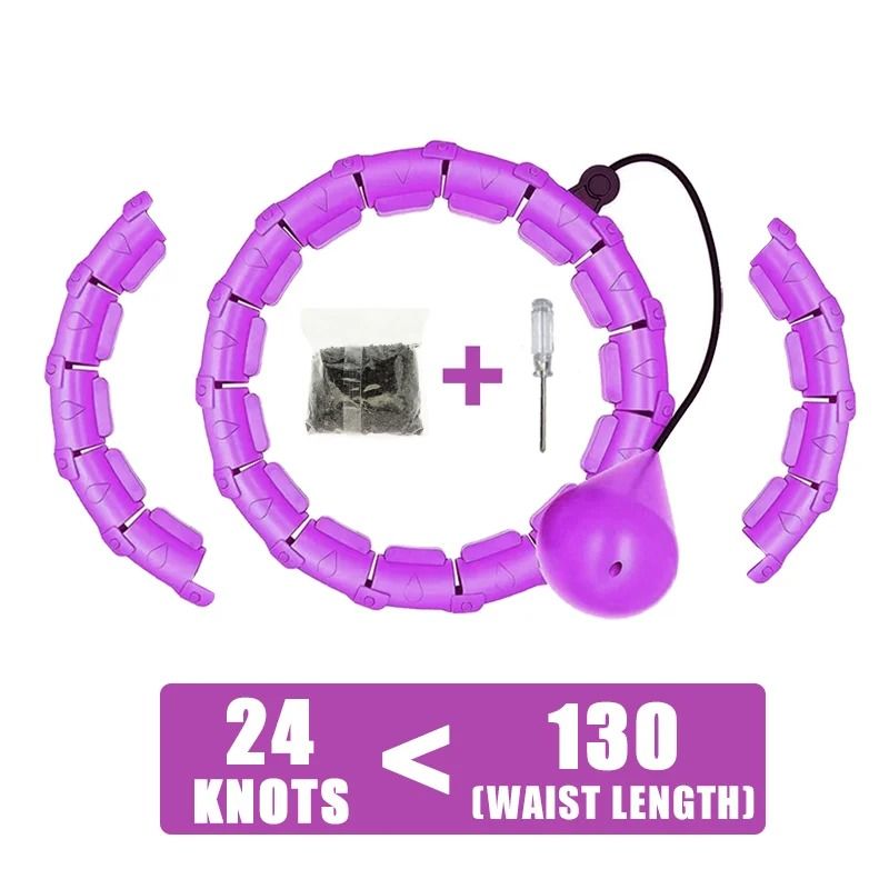 Weighted Fitness Circle Hoop with Adjustable Detachable Knots
