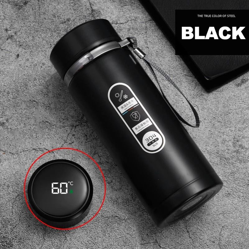 Stainless Steel Thermos Bottle with LED Temperature Display Insulated Water Bottle Vacuum Flask 500ml and 1L