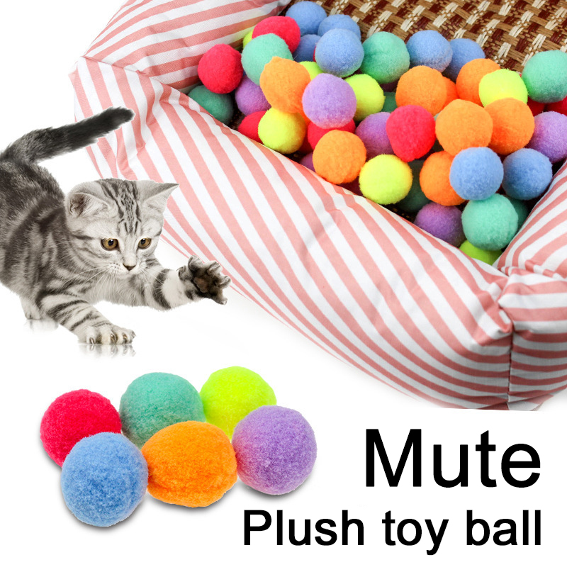 10 pcs/lot Interactive Cute Cat Toys: Stretch Plush Balls, Soft & Colorful - Assorted Fun for Playful Cats!