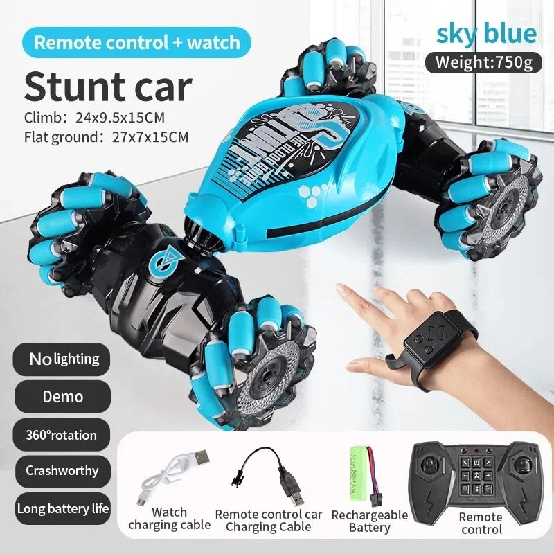 4WD Stunt RC Car Gesture Induction Twist Climbing LED Lights
