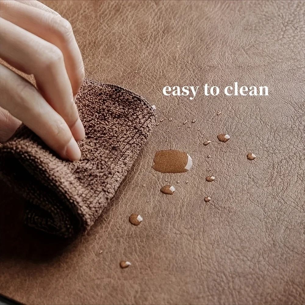 Square Faux Leather Kitchen Dining Placemats – Heat-Resistant Insulation Table Mats