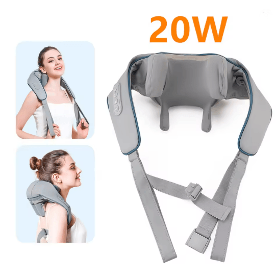 Wireless Neck and Shoulder Massager with Deep Kneading Heat
