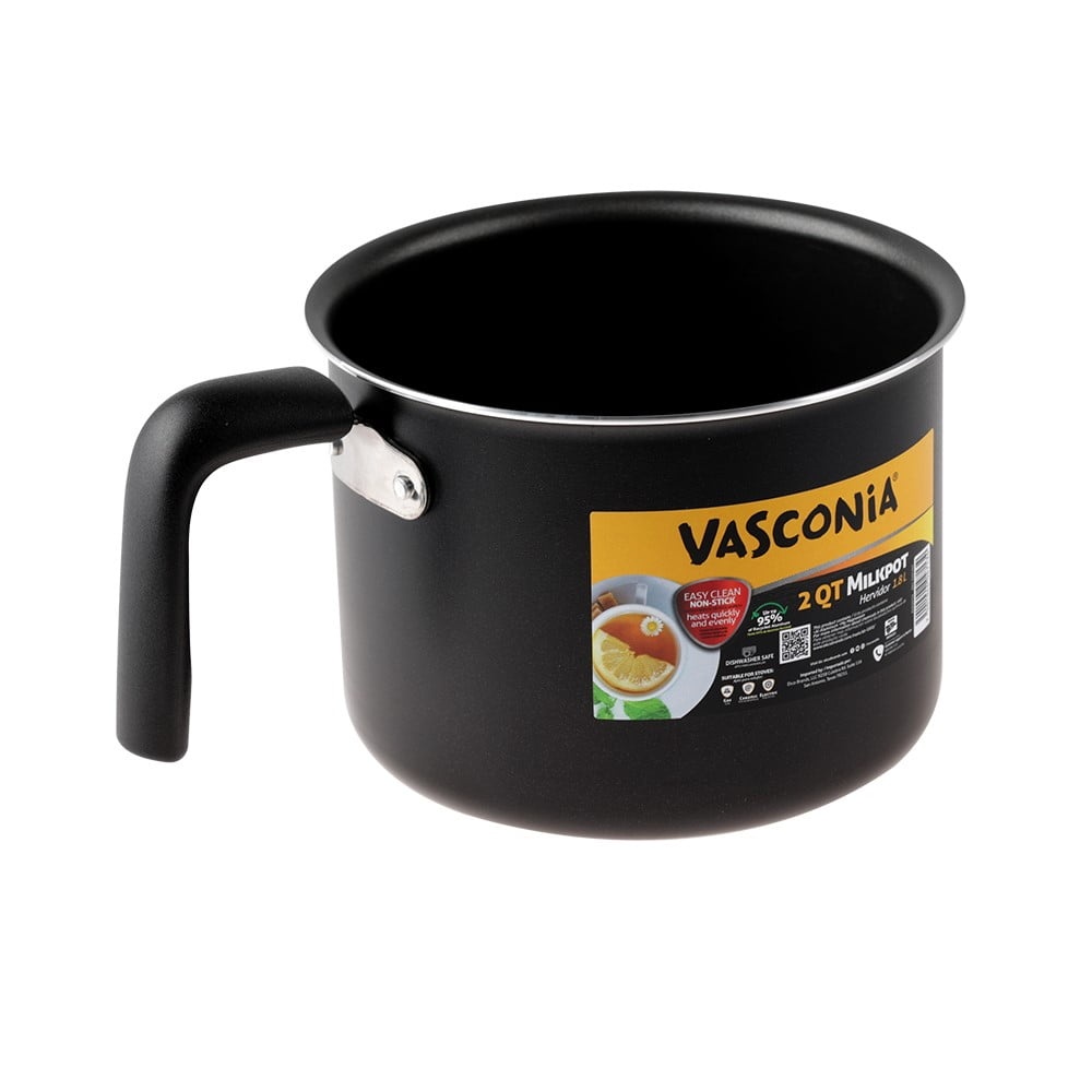 Nonstick Quart Milk Pot, Heavy-Duty Aluminum, Quick Heating, Dishwasher Safe, Ideal for Milk, Soups, Liquids, Cooking