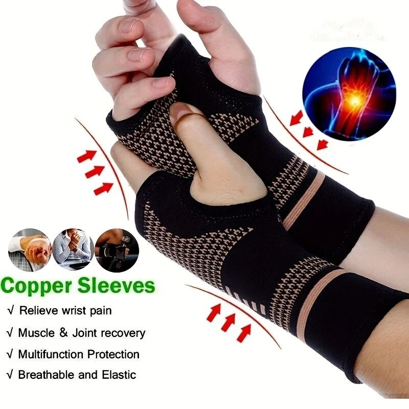 Copper Fiber Elastic Sport Wrist Brace Hand Support Bandage