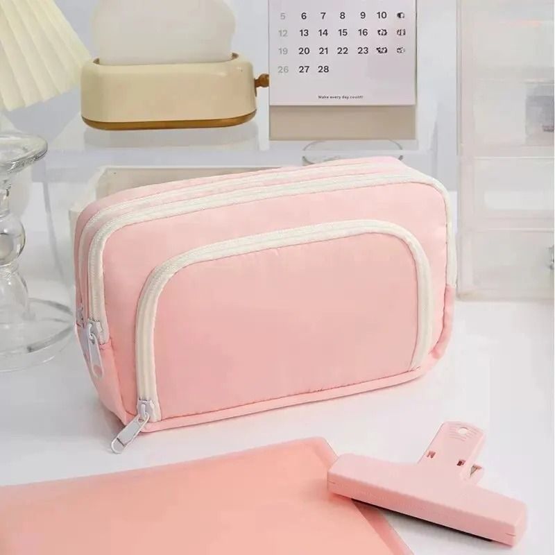 Kawaii Pencil Case Large Capacity Pen Bag Multilayer Korean Style School Stationery Organizer