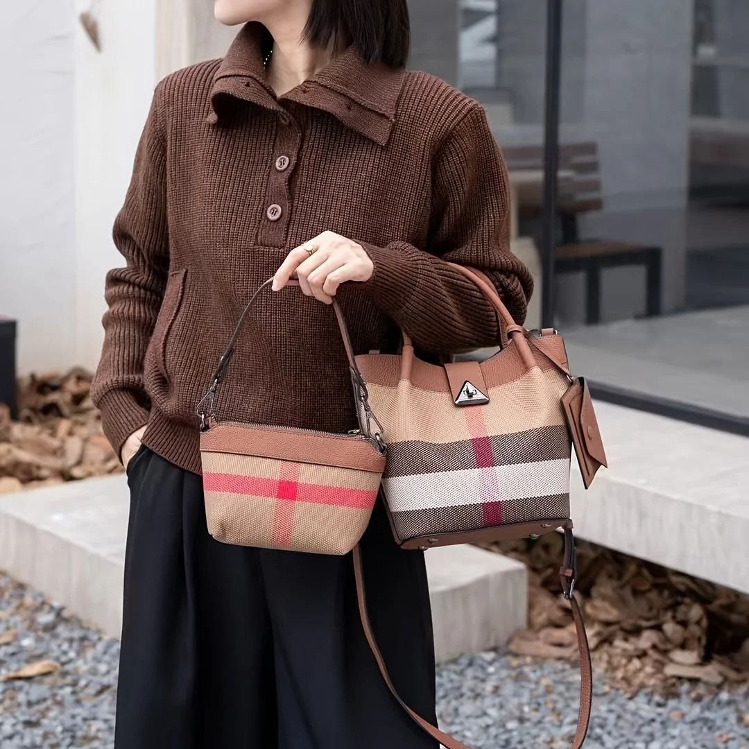 Genuine Leather Canvas Tote Bag for Women Large Hobo Shoulder Handbag with Adjustable Strap