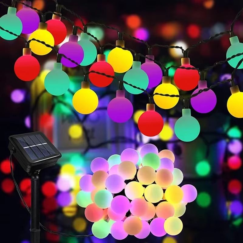 Solar Globe Fairy String Lights with 8 Lighting Modes for Outdoor Garden and Christmas Decor