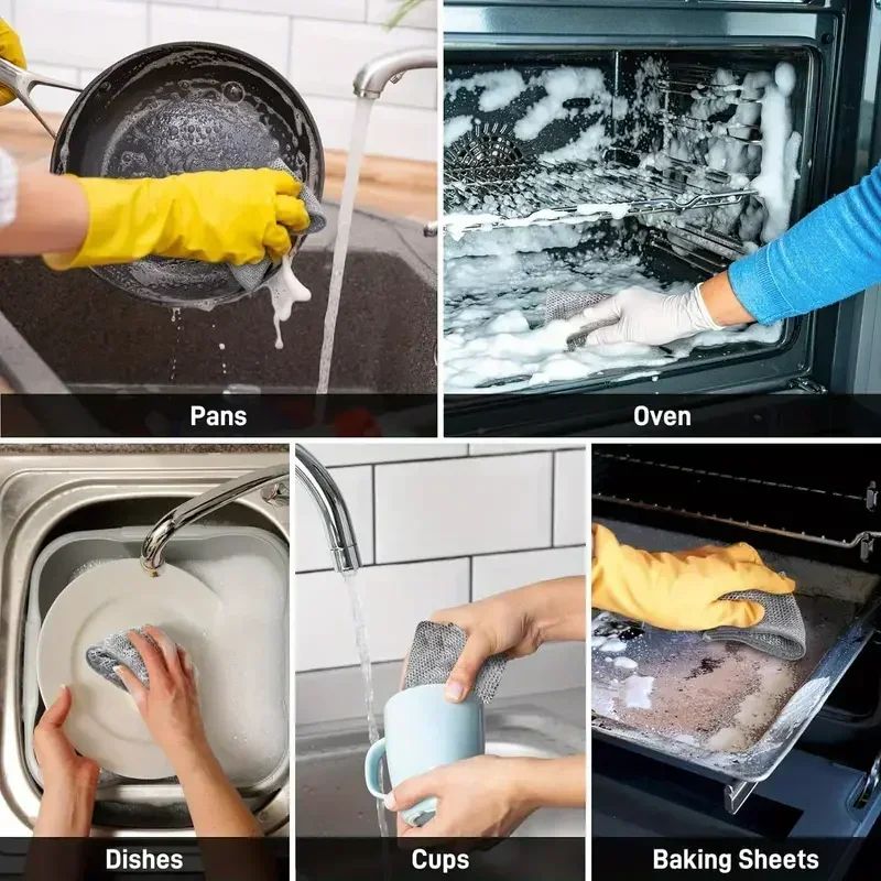 Double Sided Thickened Steel Wire Magic Cleaning Cloth