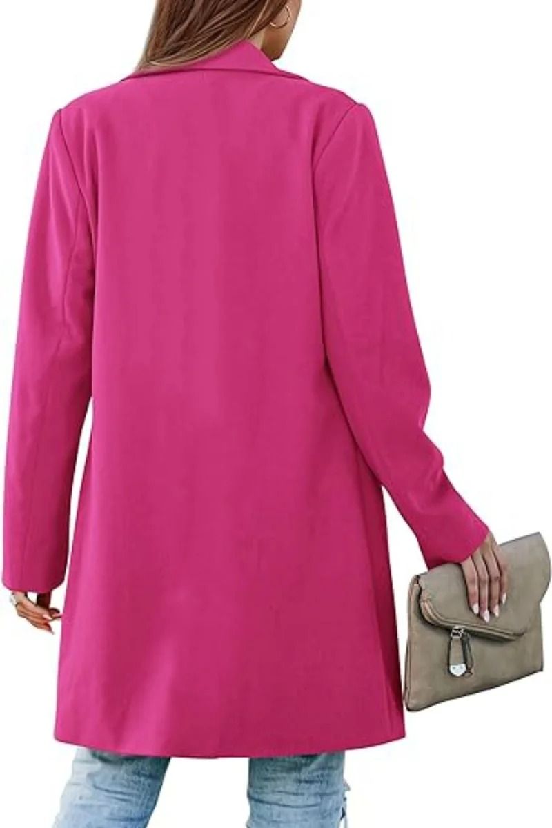 Elegant Double-Breasted Winter Wool Blend Coat