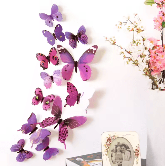 3D Butterfly Wall Stickers Set – Elegant PVC Butterfly Wall Decals for Stylish Home Decor