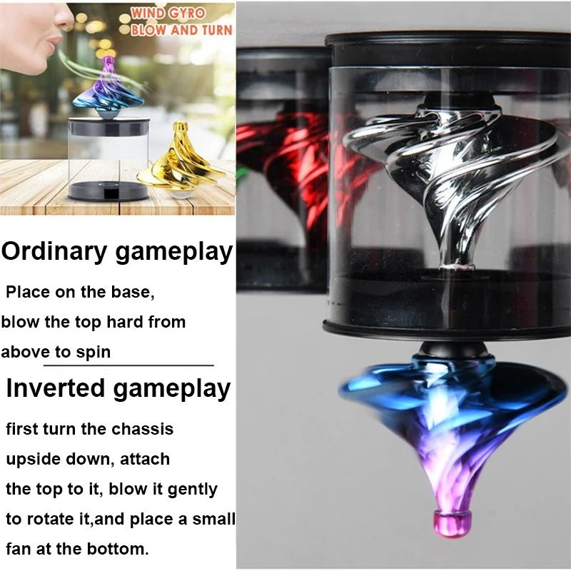 Funny Desk Wind Blowing Toy Rotating Kinetic Spinner Stress Relief Toy
