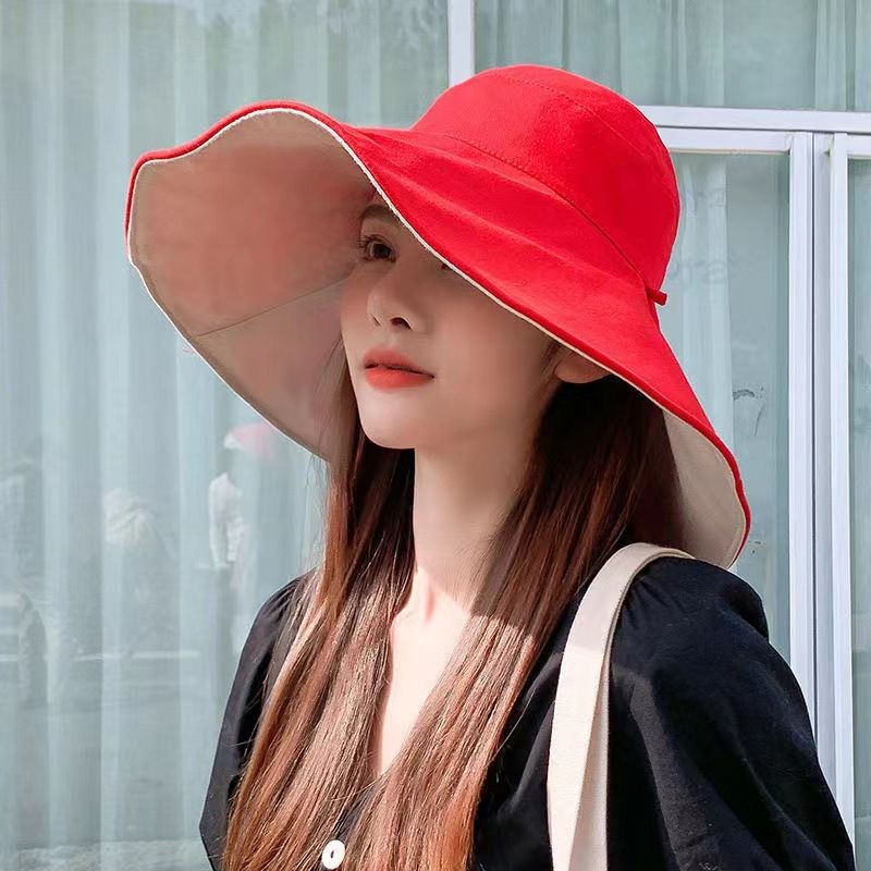 Double Sided Sun Protection Hat Anti UV Protection Beach Hat for Summer