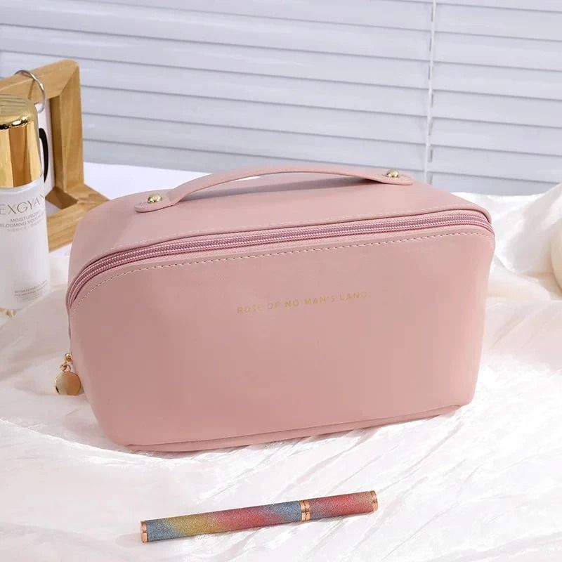 Mens Business PU Leather Travel Toiletry Bag
