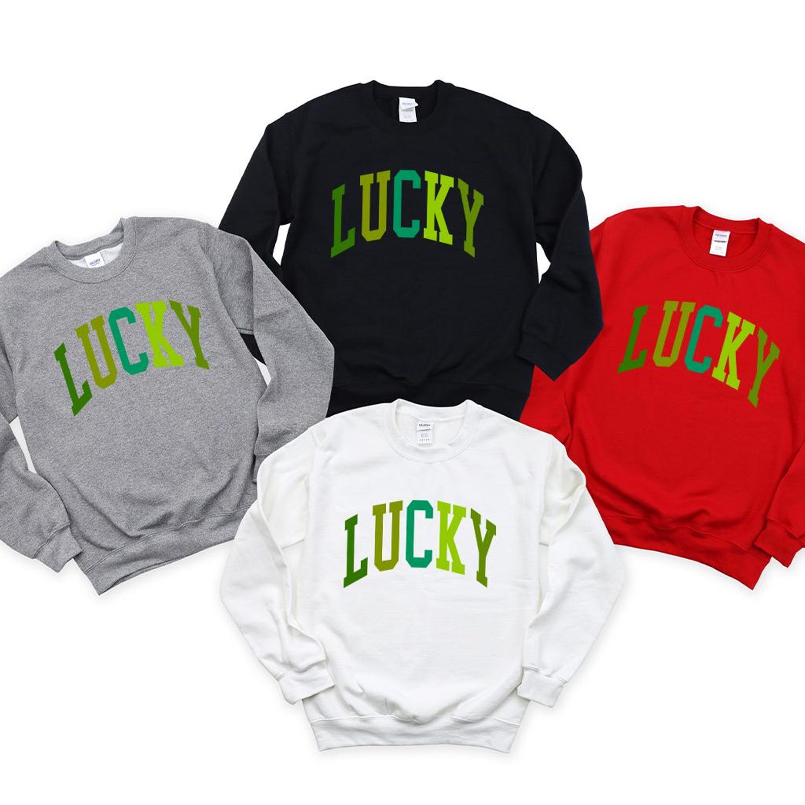 Lucky Shamrock Sweatshirt | Funny St. Patricks Day Irish Clover Crewneck Womens Casual Holiday Pullover