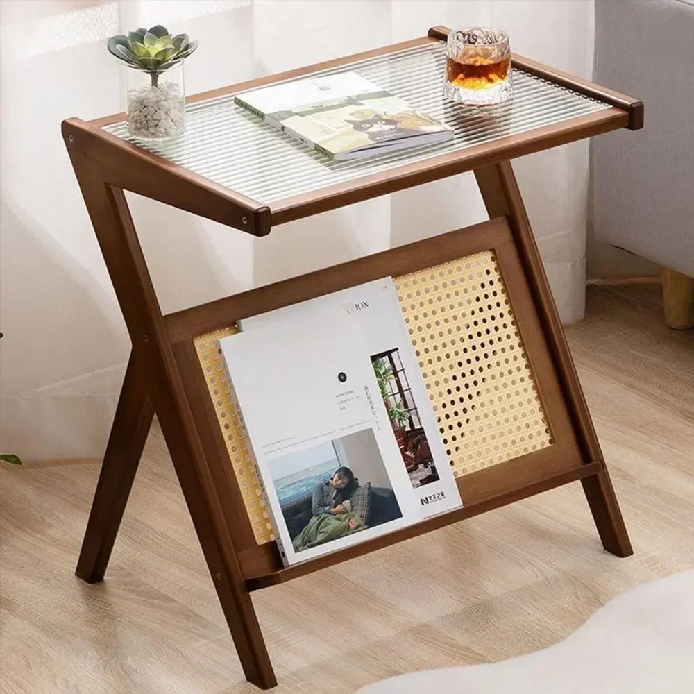 Small-Sized Z-Shaped Tea Table, Removable Glass Tea Table, Exquisite and Simple Style, Brewing Tea Table for Living Room