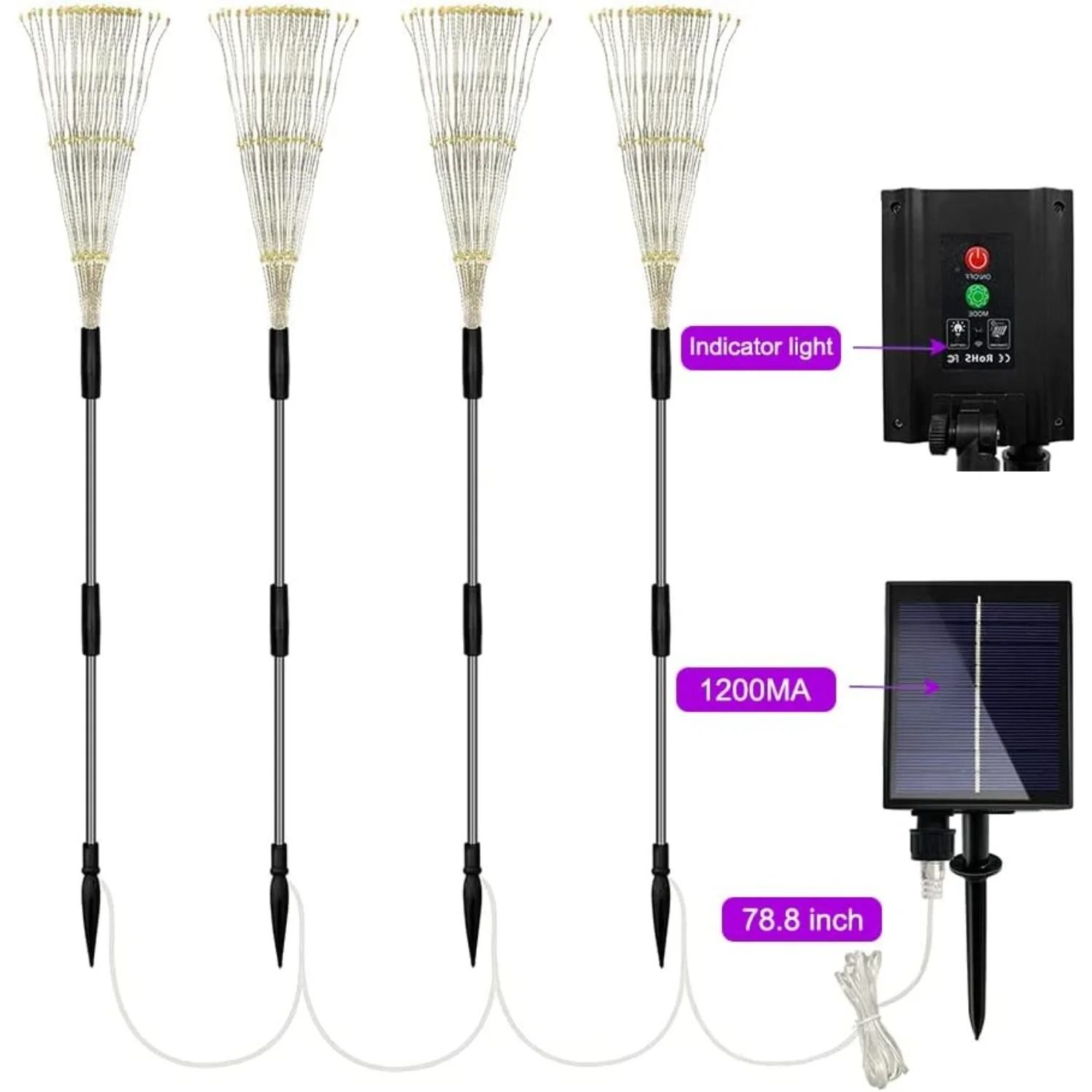 Solar Firework Garden String Lights Set
