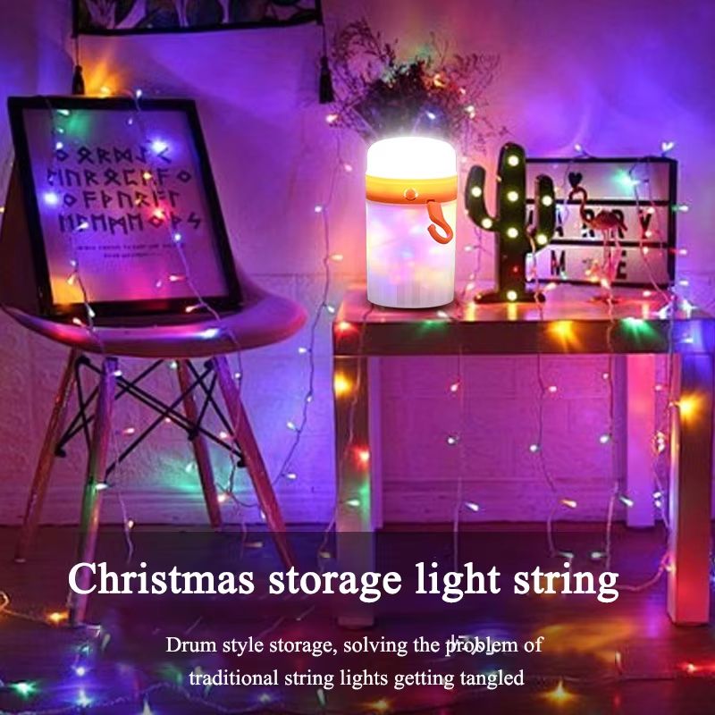 3-in-1 Rechargeable Camping String Lights Power Bank Tape Measure Lantern