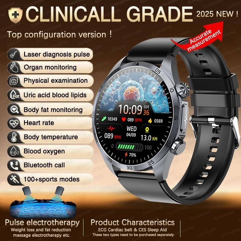 2026 Pulse Elite ECG+PPG Smartwatch | Metabolic Health & Body Fat Tracker | Executive Uric Acid & Blood Lipid System