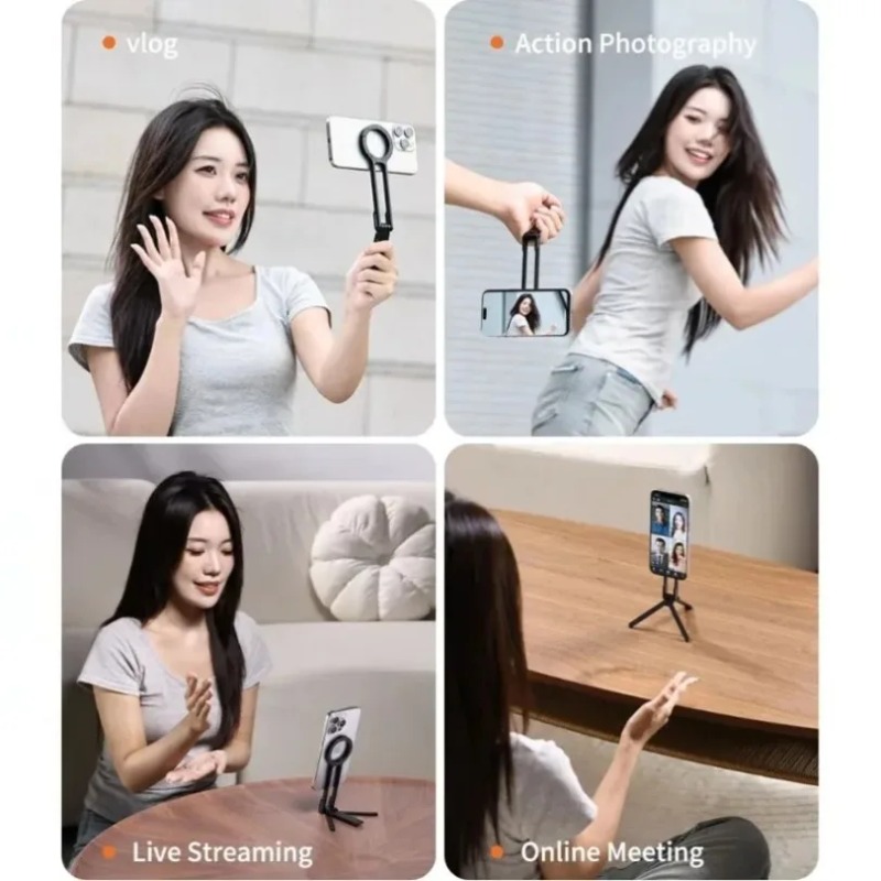 Magnetic Foldable Phone Stand Tripod Portable Holder for Desk and Travel