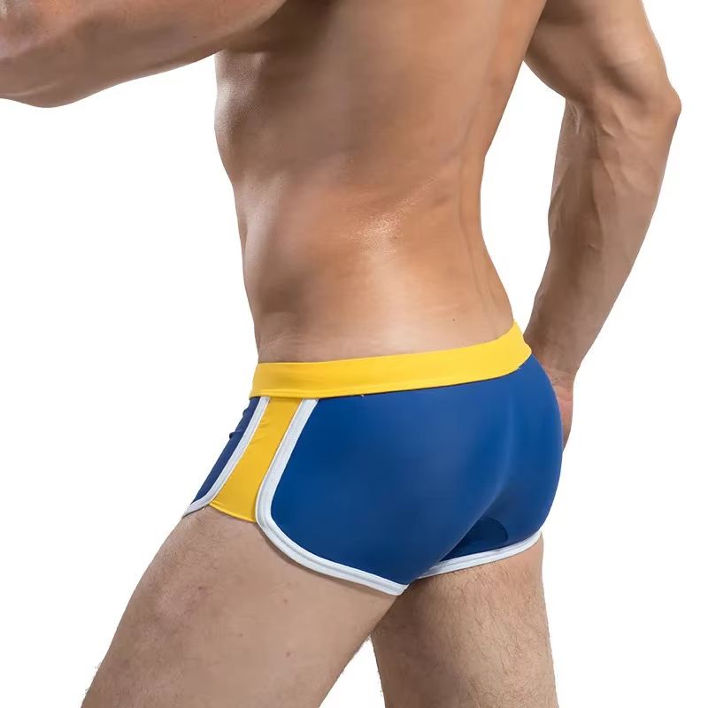 Breathable Pleated Swim Trunks with Elastic Waist – Secure Unisex Swim Shorts