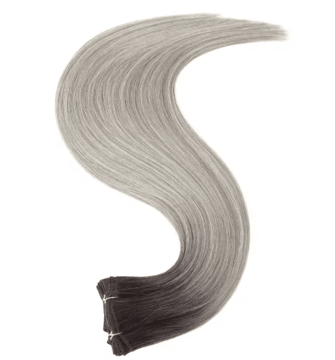 32-Inch Ombre Straight Synthetic Hair Bundle, 200g High-Temperature Fiber (27/613, Brown, Grey, M618)