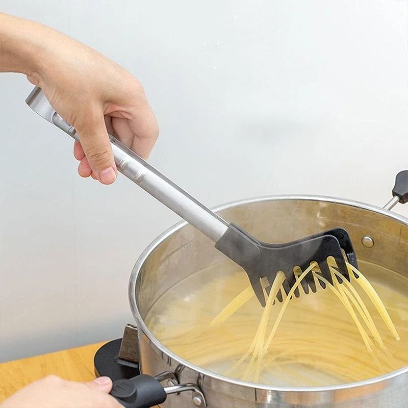Stainless Steel Noodle Tongs with Heat Resistant Handle