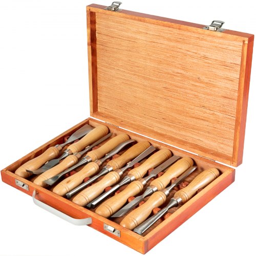 12-Piece Wood Lathe Chisel Set, 3-3/4Inch HSS Blades for Wood Carving, Root Carving & Furniture Making