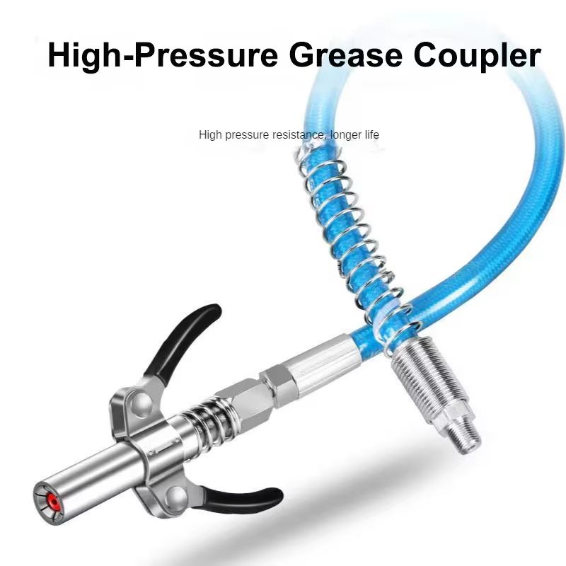Heavy-Duty Quick Release Grease Gun Coupler – 10,000 PSI, 1/8