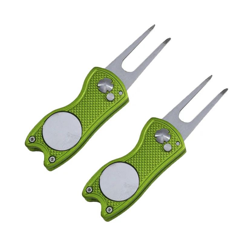 Foldable Golf Divot Repair Tool with Groove Cleaner