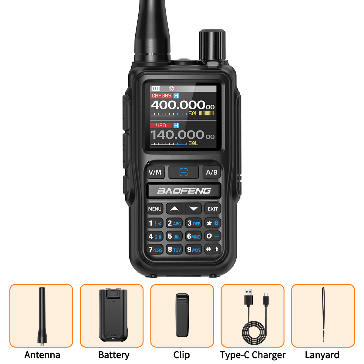 Mini Walkie Talkie Bluetooth Programmable Ham Radio with Dual PTT Long Range Communication