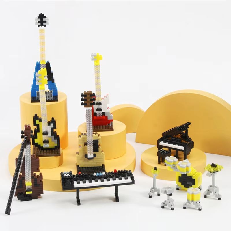 Mini Musical Instrument Building Bricks Set – Piano and Guitar Series