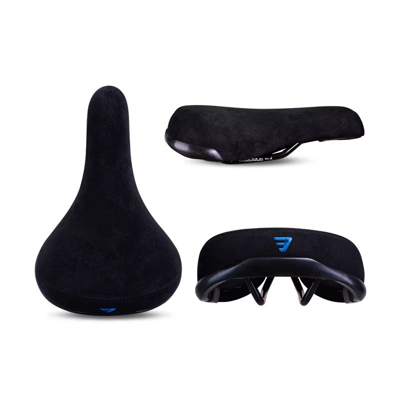 Funsea Bicycle Saddle Wheelie – Flannelette-Covered 8 mm Rail Bike Seat with Embroidered Logo