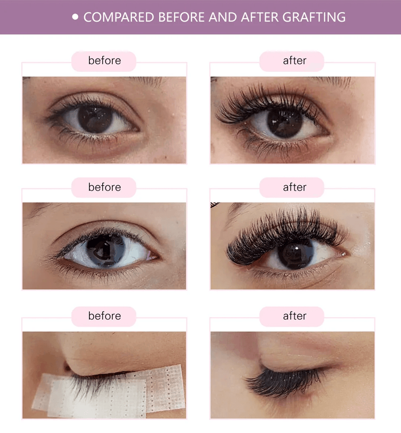 Nagaraku Classic Individual Eyelash Extensions Matte Black Soft and Natural 16 Rows