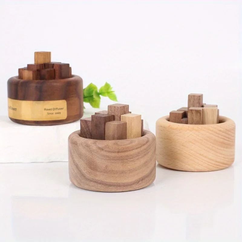 Zen Wood Essential Oil Diffuser – Handcrafted Beech & Walnut Fragrance Expander