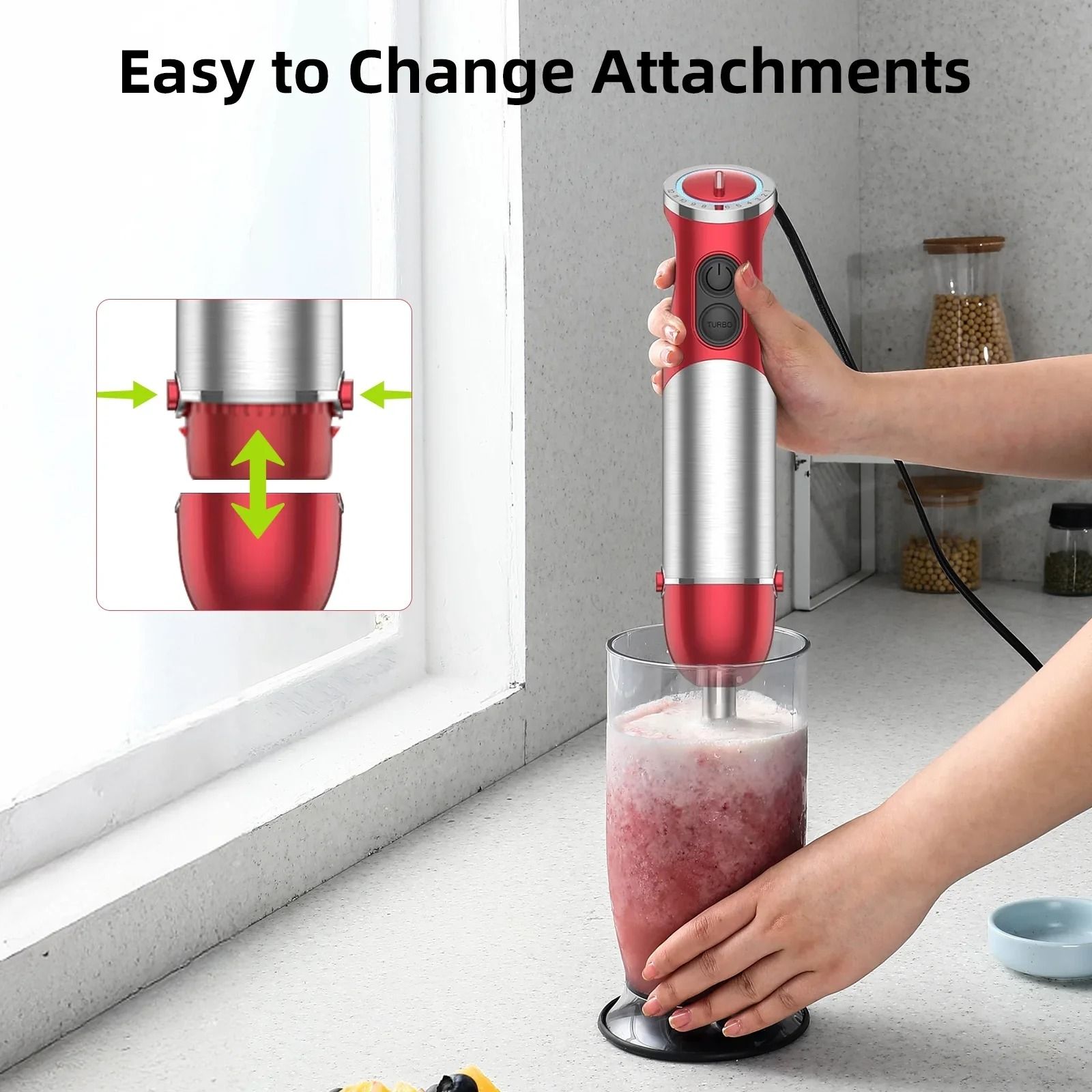 Handheld 5 in 1 Multi Purpose Kitchen Blender 1000 Watt