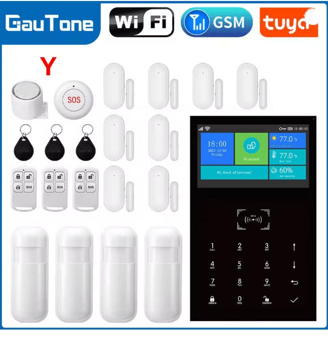 PG109 Smart Home Security Alarm System WIFI GSM with Touch Screen and App Control